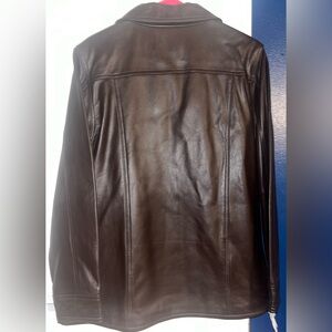 Female size large denim & company jacket leather